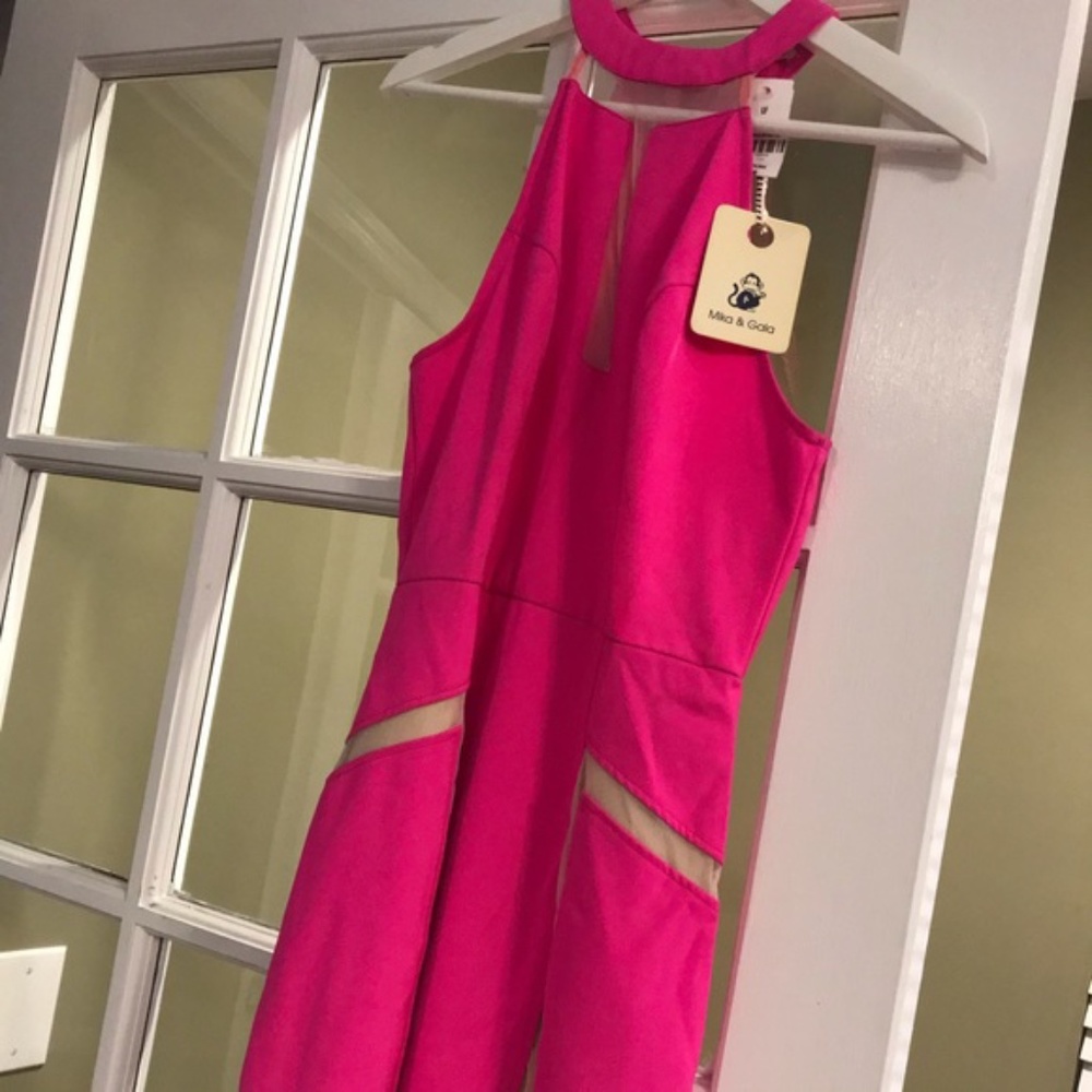 BRAND NEW Mika & Gala Hot Pink Cutout Dress Size 6